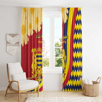 Chad Independence Day Window Curtain Coat Of Arms Gerbera Daisy