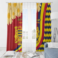 Chad Independence Day Window Curtain Coat Of Arms Gerbera Daisy