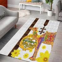 Happy Eritrea New Year Area Rug Adey Abeba Flower With Habesha Tilet Pattern - Wonder Print Shop