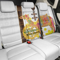 Happy Eritrea New Year Back Car Seat Cover Adey Abeba Flower With Habesha Tilet Pattern - Wonder Print Shop
