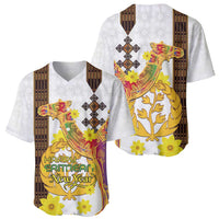 Happy Eritrea New Year Baseball Jersey Adey Abeba Flower With Habesha Tilet Pattern - Wonder Print Shop