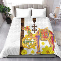 Happy Eritrea New Year Bedding Set Adey Abeba Flower With Habesha Tilet Pattern - Wonder Print Shop