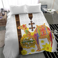 Happy Eritrea New Year Bedding Set Adey Abeba Flower With Habesha Tilet Pattern - Wonder Print Shop