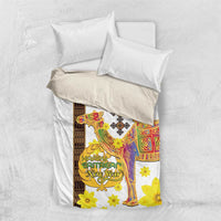 Happy Eritrea New Year Bedding Set Adey Abeba Flower With Habesha Tilet Pattern - Wonder Print Shop