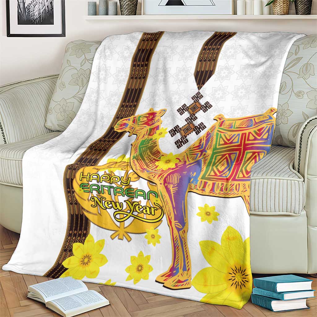 Happy Eritrea New Year Blanket Adey Abeba Flower With Habesha Tilet Pattern - Wonder Print Shop
