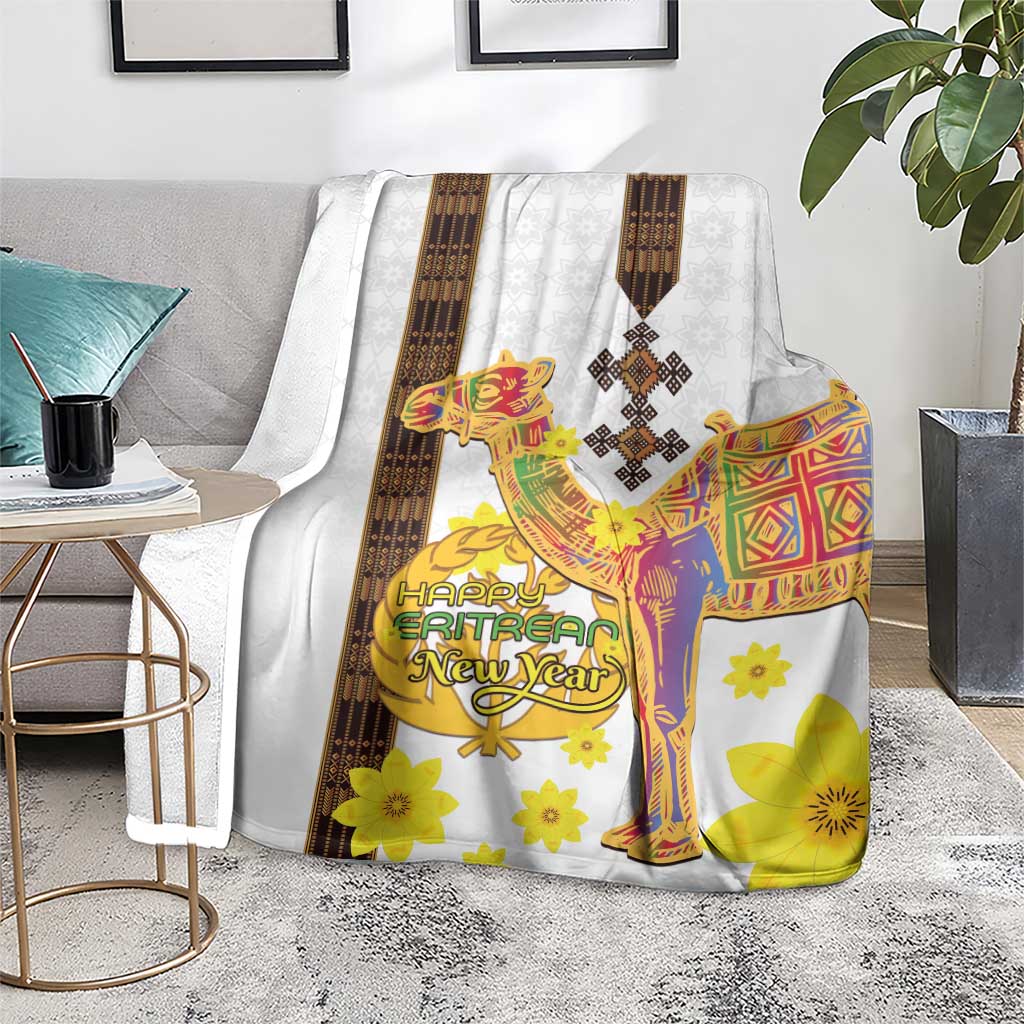 Happy Eritrea New Year Blanket Adey Abeba Flower With Habesha Tilet Pattern - Wonder Print Shop