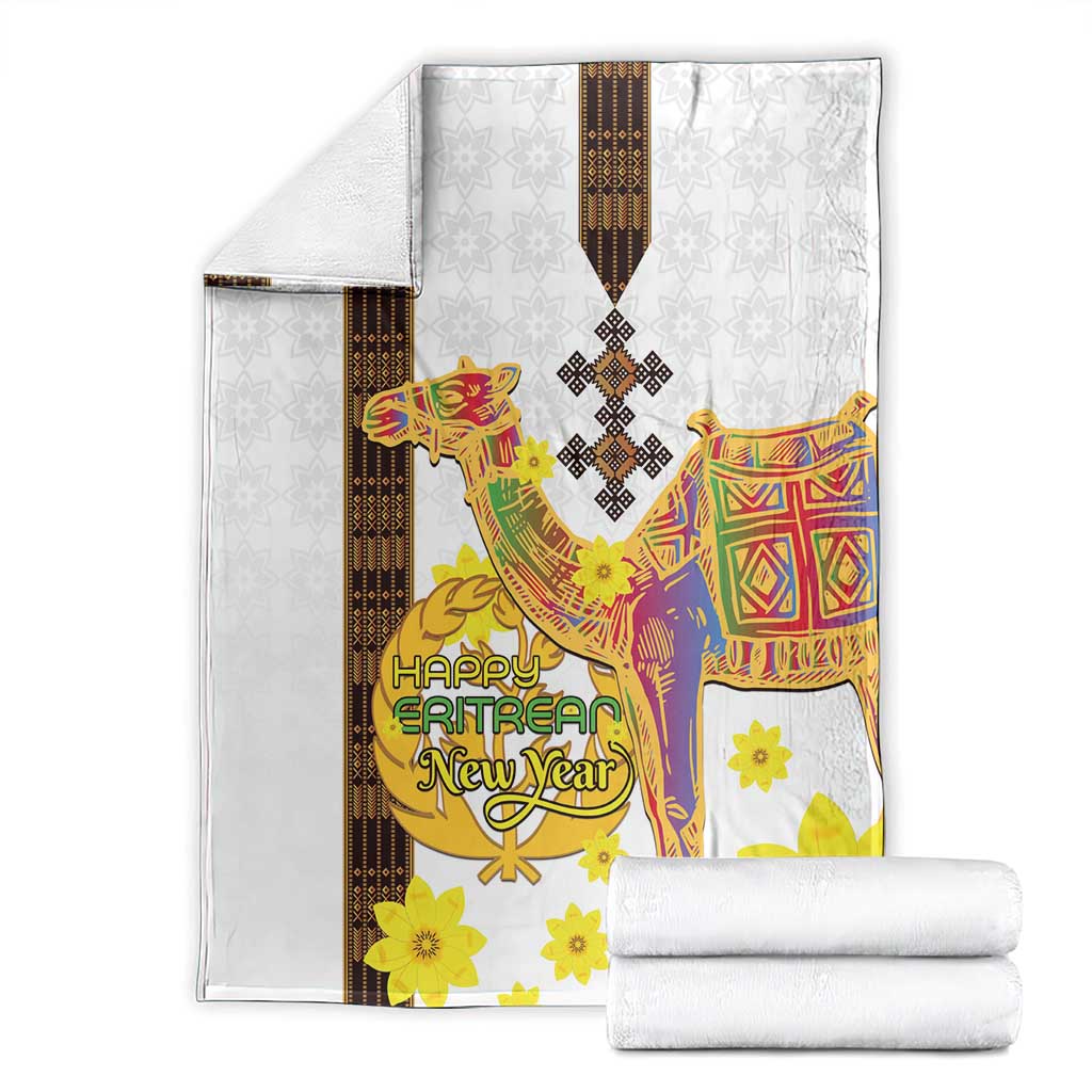 Happy Eritrea New Year Blanket Adey Abeba Flower With Habesha Tilet Pattern - Wonder Print Shop