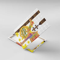 Happy Eritrea New Year Canvas Wall Art Adey Abeba Flower With Habesha Tilet Pattern - Wonder Print Shop