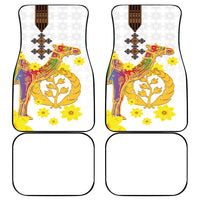 Happy Eritrea New Year Car Mats Adey Abeba Flower With Habesha Tilet Pattern - Wonder Print Shop