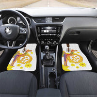 Happy Eritrea New Year Car Mats Adey Abeba Flower With Habesha Tilet Pattern - Wonder Print Shop