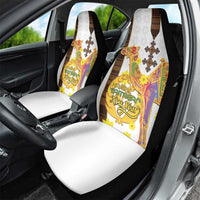 Happy Eritrea New Year Car Seat Cover Adey Abeba Flower With Habesha Tilet Pattern - Wonder Print Shop