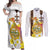 Happy Eritrea New Year Couples Matching Off Shoulder Maxi Dress and Long Sleeve Button Shirt Adey Abeba Flower With Habesha Tilet Pattern - Wonder Print Shop