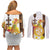 Happy Eritrea New Year Couples Matching Off Shoulder Short Dress and Long Sleeve Button Shirt Adey Abeba Flower With Habesha Tilet Pattern - Wonder Print Shop