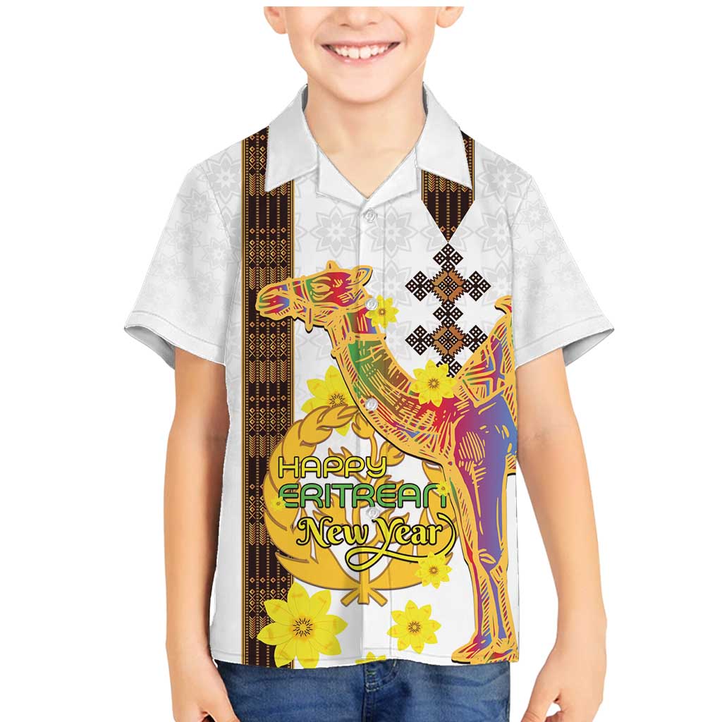 Happy Eritrea New Year Family Matching Mermaid Dress and Hawaiian Shirt Adey Abeba Flower With Habesha Tilet Pattern - Wonder Print Shop