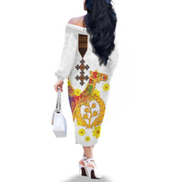 Happy Eritrea New Year Family Matching Off The Shoulder Long Sleeve Dress and Hawaiian Shirt Adey Abeba Flower With Habesha Tilet Pattern - Wonder Print Shop