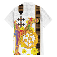Happy Eritrea New Year Family Matching Off Shoulder Short Dress and Hawaiian Shirt Adey Abeba Flower With Habesha Tilet Pattern - Wonder Print Shop