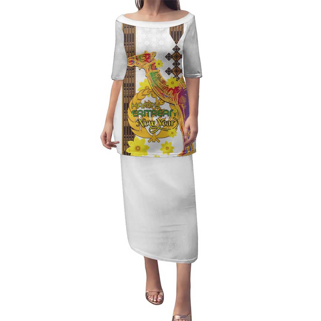 Happy Eritrea New Year Family Matching Puletasi and Hawaiian Shirt Adey Abeba Flower With Habesha Tilet Pattern - Wonder Print Shop