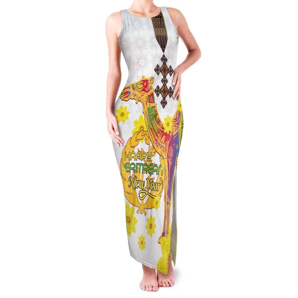 Happy Eritrea New Year Family Matching Tank Maxi Dress and Hawaiian Shirt Adey Abeba Flower With Habesha Tilet Pattern - Wonder Print Shop