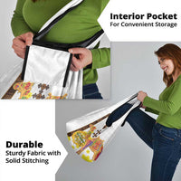 Happy Eritrea New Year Grocery Bag Adey Abeba Flower With Habesha Tilet Pattern - Wonder Print Shop