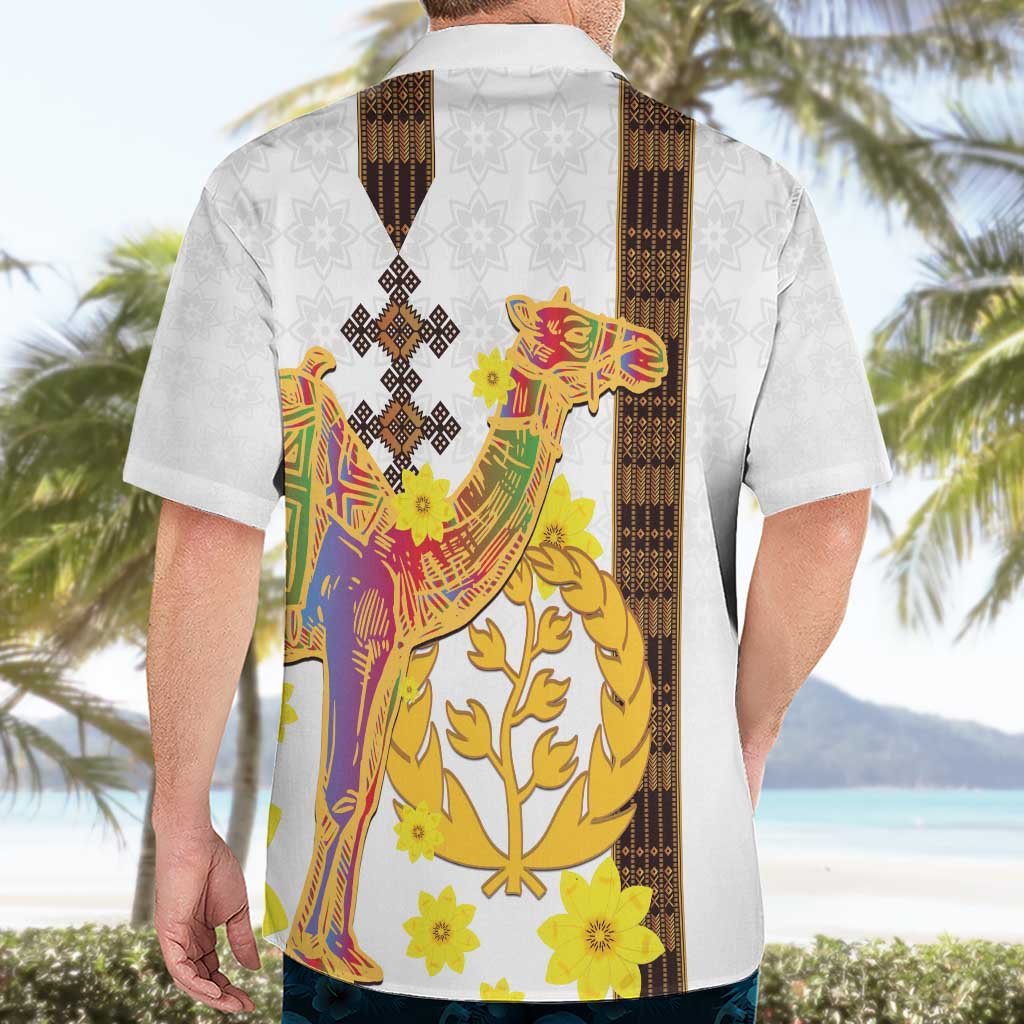 Happy Eritrea New Year Hawaiian Shirt Adey Abeba Flower With Habesha Tilet Pattern - Wonder Print Shop