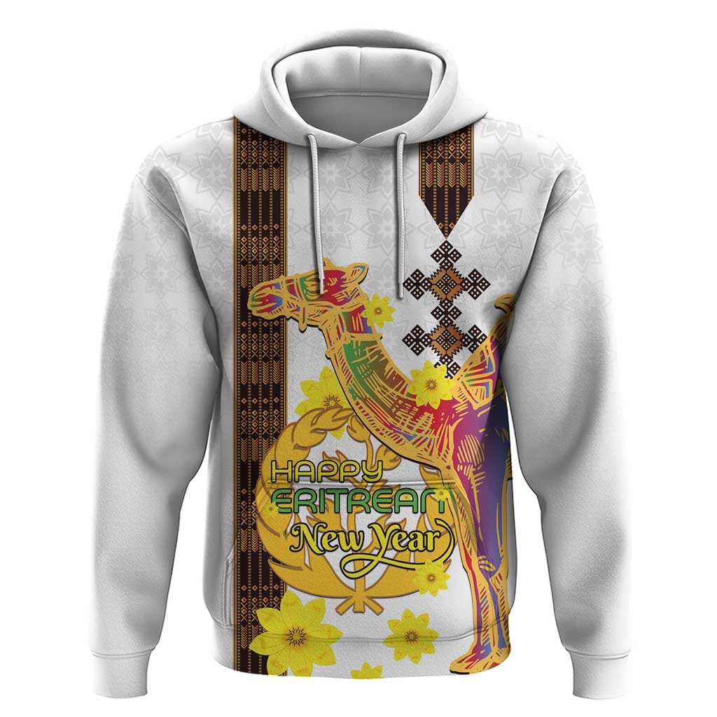 Happy Eritrea New Year Hoodie Adey Abeba Flower With Habesha Tilet Pattern - Wonder Print Shop