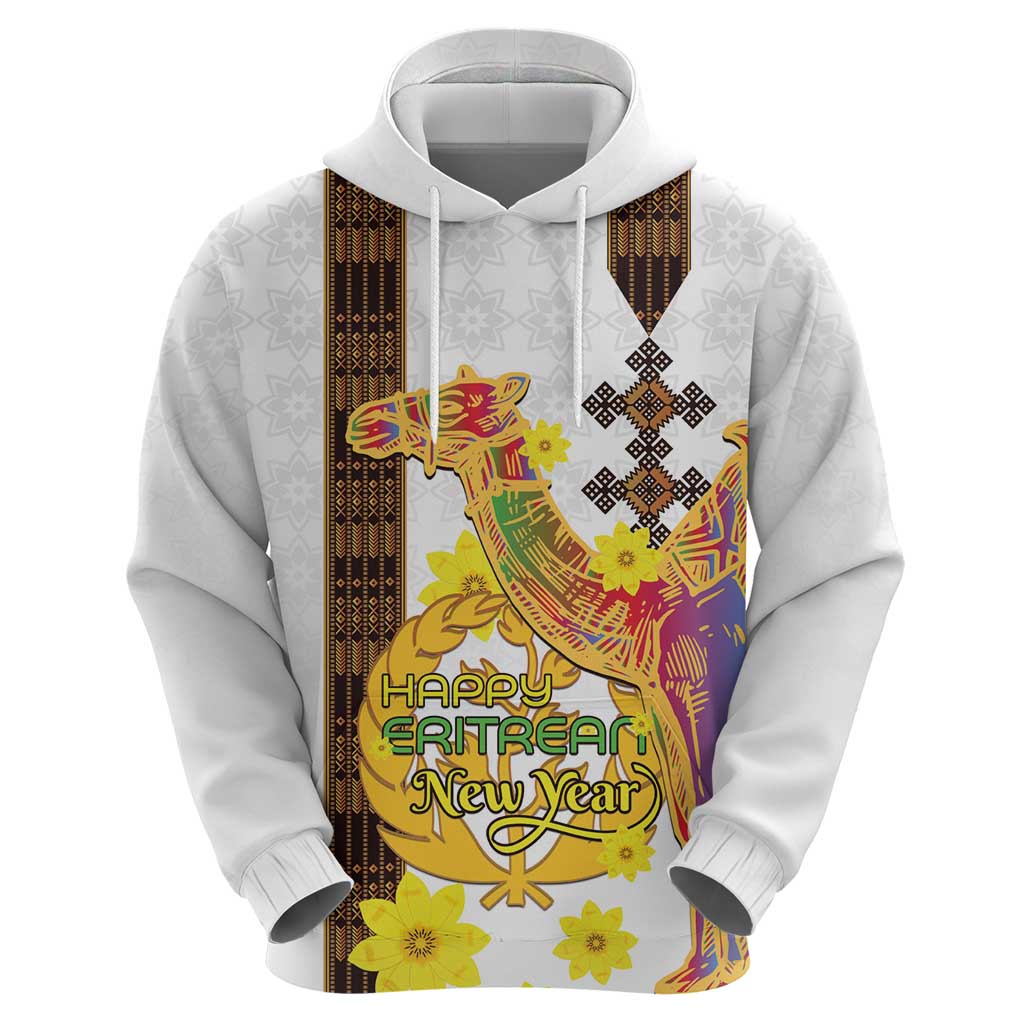 Happy Eritrea New Year Hoodie Adey Abeba Flower With Habesha Tilet Pattern - Wonder Print Shop