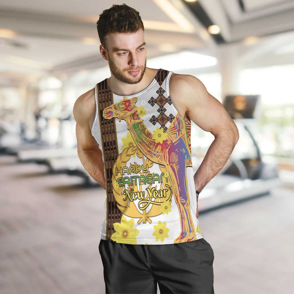 Happy Eritrea New Year Men Tank Top Adey Abeba Flower With Habesha Tilet Pattern - Wonder Print Shop