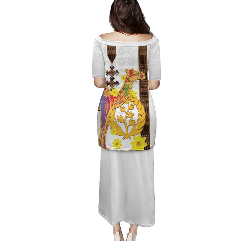 Happy Eritrea New Year Puletasi Adey Abeba Flower With Habesha Tilet Pattern - Wonder Print Shop