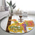 Happy Eritrea New Year Round Carpet Adey Abeba Flower With Habesha Tilet Pattern - Wonder Print Shop
