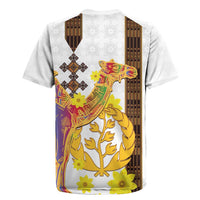 Happy Eritrea New Year Rugby Jersey Adey Abeba Flower With Habesha Tilet Pattern - Wonder Print Shop
