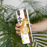 Happy Eritrea New Year Skinny Tumbler Adey Abeba Flower With Habesha Tilet Pattern - Wonder Print Shop