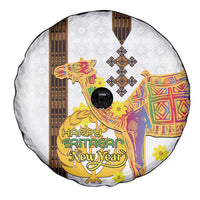 Happy Eritrea New Year Spare Tire Cover Adey Abeba Flower With Habesha Tilet Pattern - Wonder Print Shop