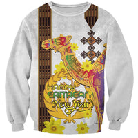 Happy Eritrea New Year Sweatshirt Adey Abeba Flower With Habesha Tilet Pattern - Wonder Print Shop