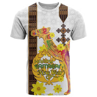 Happy Eritrea New Year T Shirt Adey Abeba Flower With Habesha Tilet Pattern - Wonder Print Shop