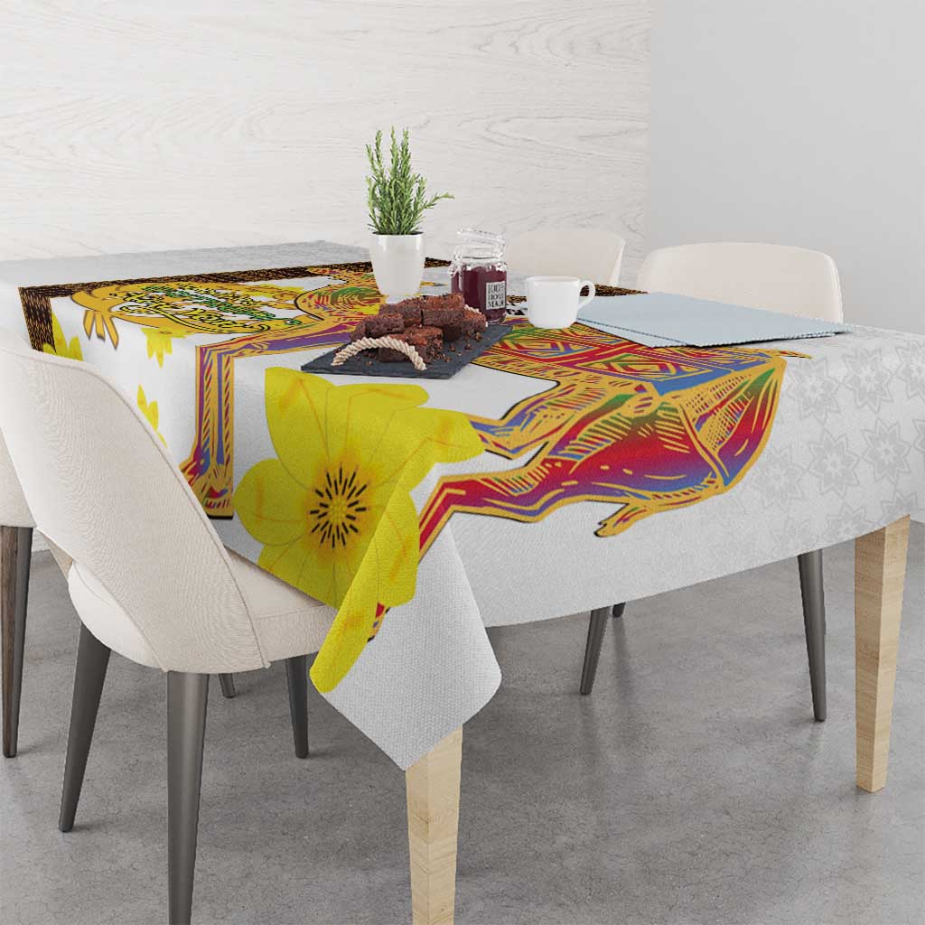 Happy Eritrea New Year Tablecloth Adey Abeba Flower With Habesha Tilet Pattern - Wonder Print Shop