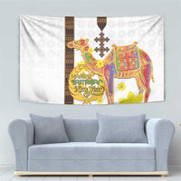 Happy Eritrea New Year Tapestry Adey Abeba Flower With Habesha Tilet Pattern - Wonder Print Shop