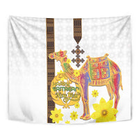 Happy Eritrea New Year Tapestry Adey Abeba Flower With Habesha Tilet Pattern - Wonder Print Shop