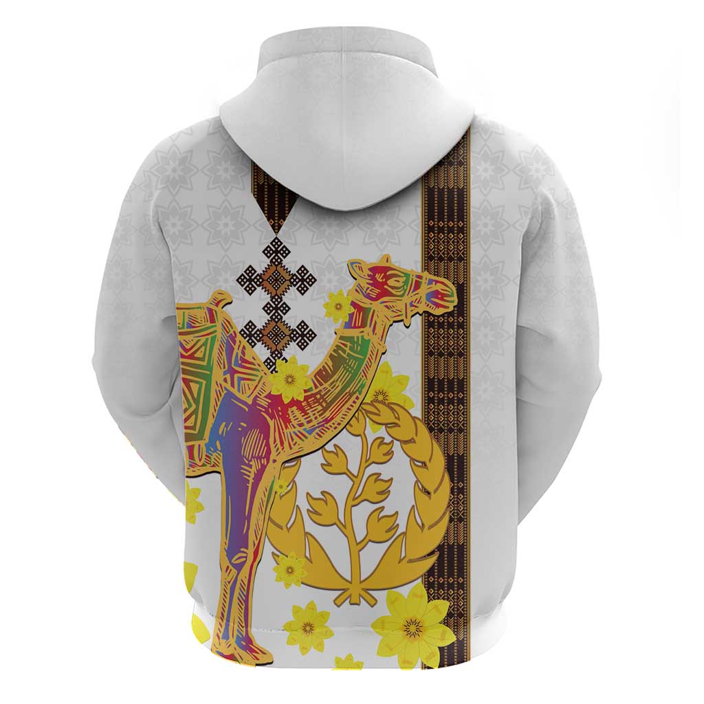 Happy Eritrea New Year Zip Hoodie Adey Abeba Flower With Habesha Tilet Pattern - Wonder Print Shop