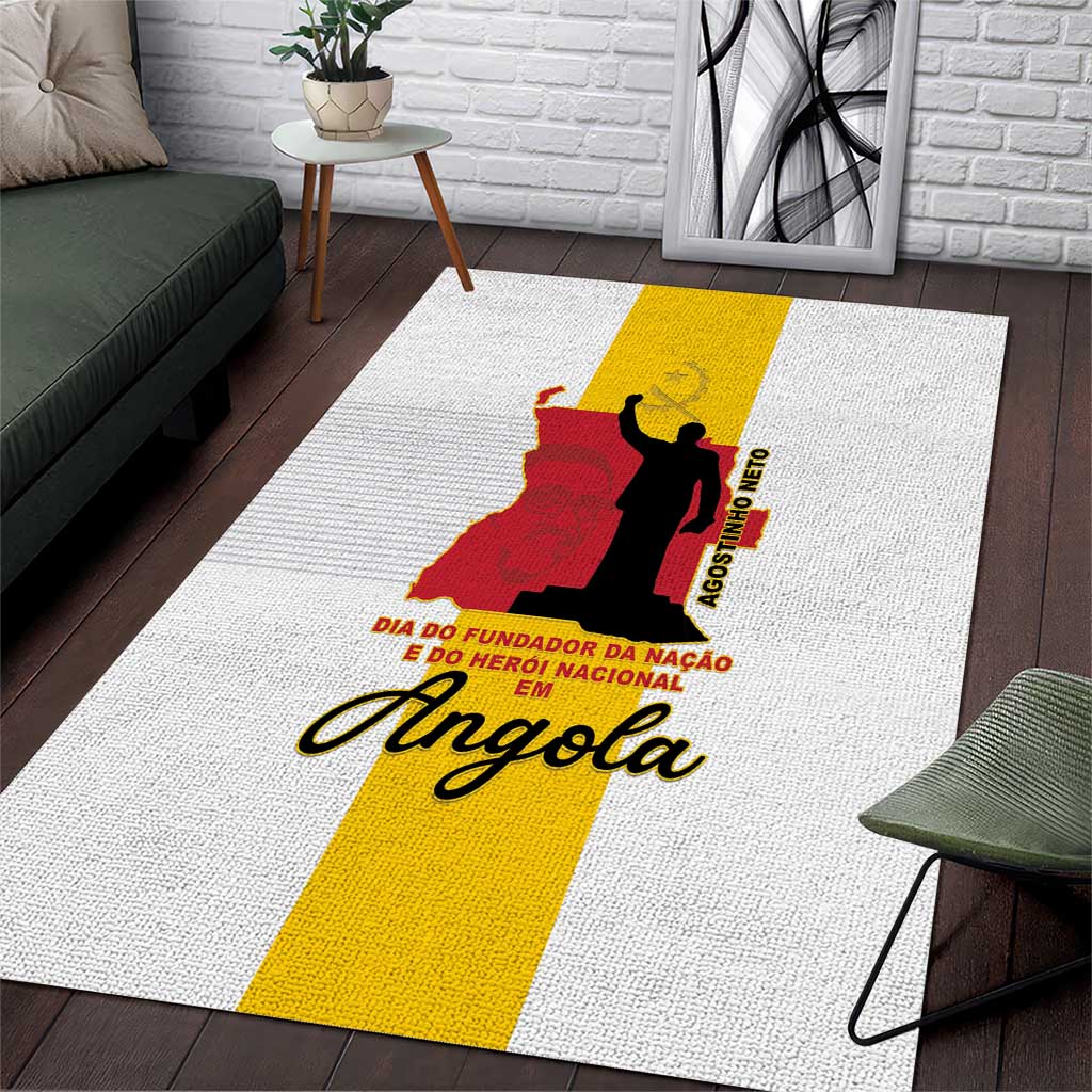 Angola National Heroes Day Area Rug Agostinho Neto With Map - Wonder Print Shop