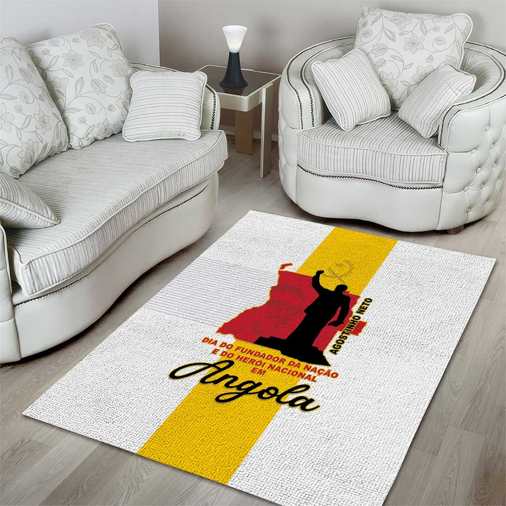 Angola National Heroes Day Area Rug Agostinho Neto With Map - Wonder Print Shop