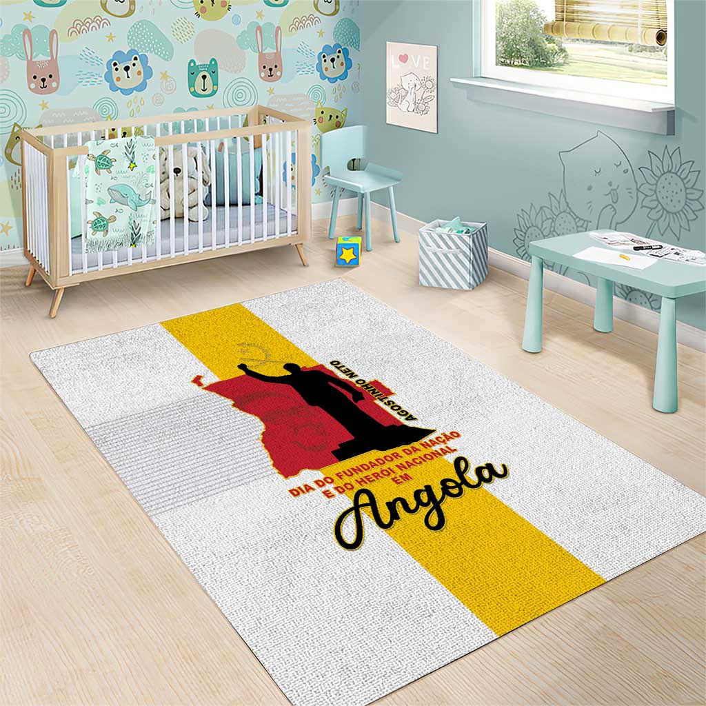 Angola National Heroes Day Area Rug Agostinho Neto With Map - Wonder Print Shop