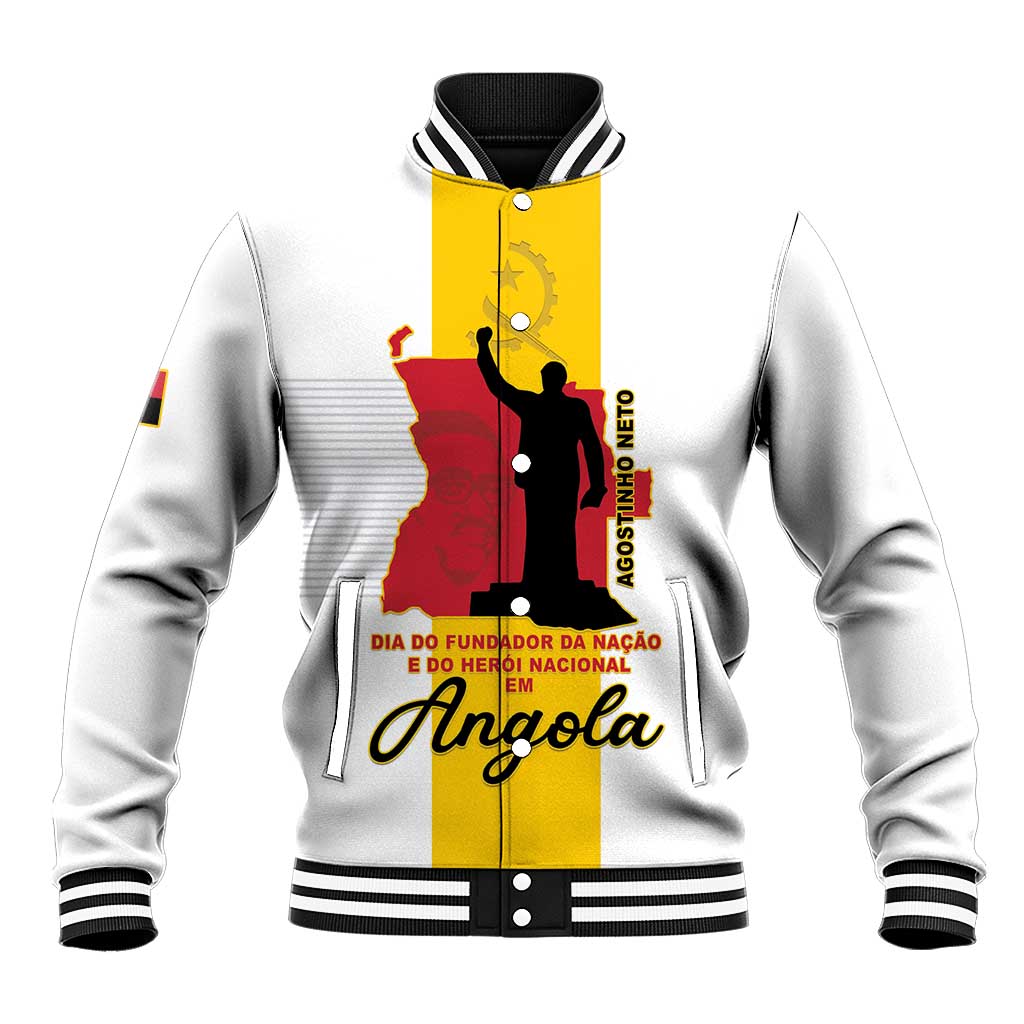 Personalized Angola National Heroes Day Baseball Jacket Agostinho Neto With Map - Wonder Print Shop