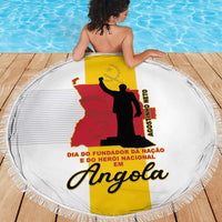 Angola National Heroes Day Beach Blanket Agostinho Neto With Map - Wonder Print Shop