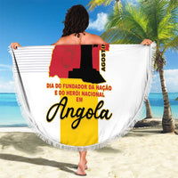 Angola National Heroes Day Beach Blanket Agostinho Neto With Map - Wonder Print Shop