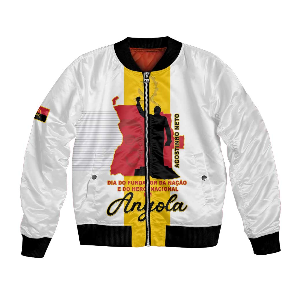 Personalized Angola National Heroes Day Bomber Jacket Agostinho Neto With Map - Wonder Print Shop