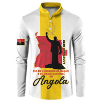 Personalized Angola National Heroes Day Button Sweatshirt Agostinho Neto With Map - Wonder Print Shop