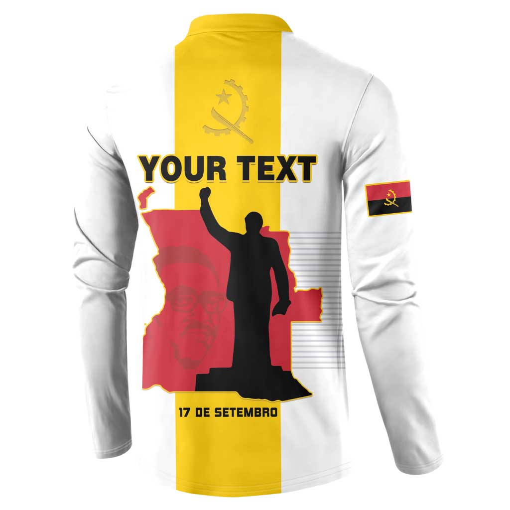 Personalized Angola National Heroes Day Button Sweatshirt Agostinho Neto With Map - Wonder Print Shop