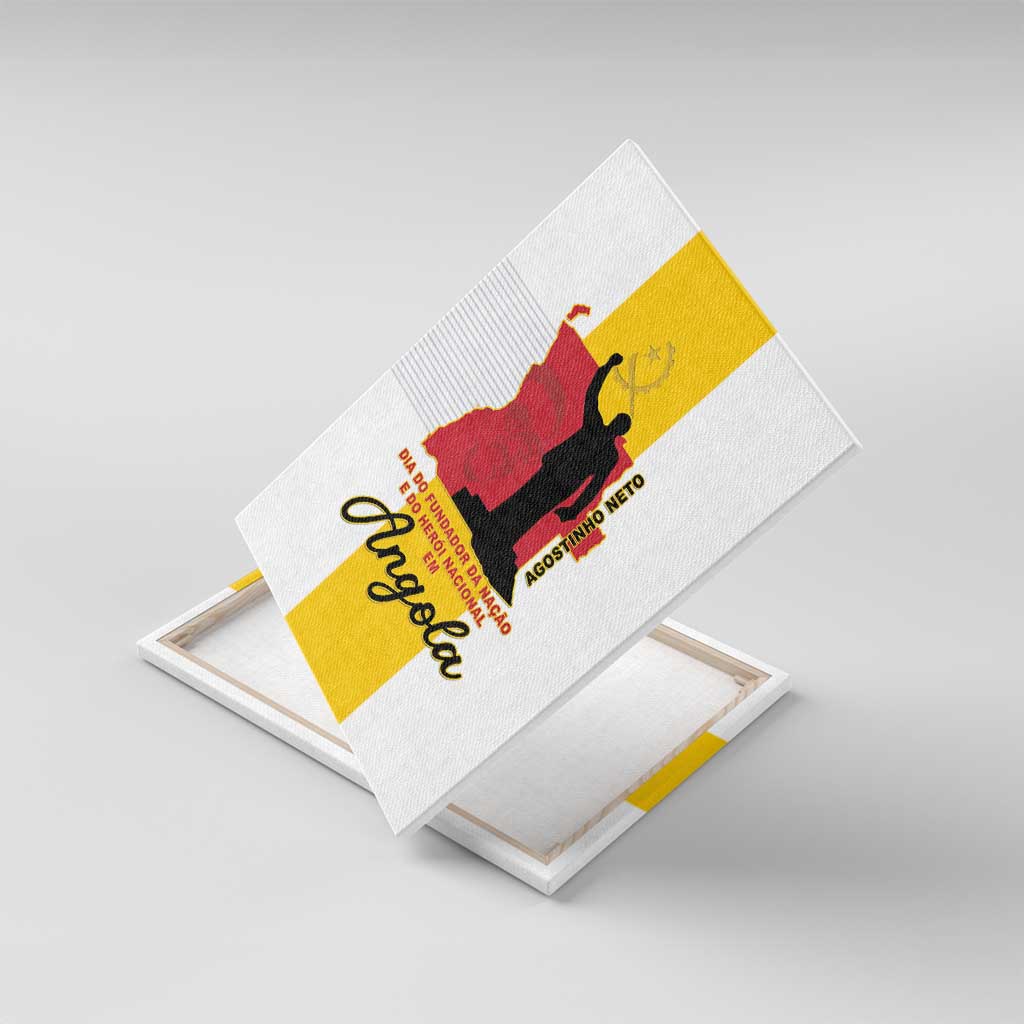 Angola National Heroes Day Canvas Wall Art Agostinho Neto With Map - Wonder Print Shop