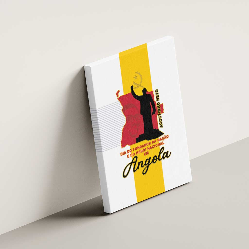 Angola National Heroes Day Canvas Wall Art Agostinho Neto With Map - Wonder Print Shop