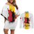 Personalized Angola National Heroes Day Couples Matching Off Shoulder Short Dress and Long Sleeve Button Shirt Agostinho Neto With Map - Wonder Print Shop